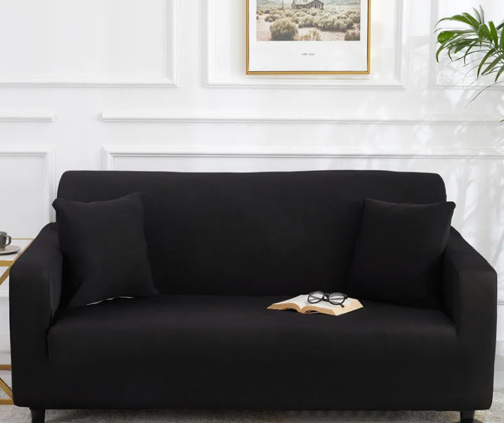 Canapé 2 places moderne en tissu gris clair avec coussins